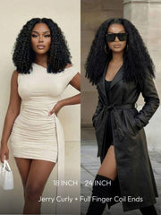 Bye-Bye Slip 7x5 Lace & 13x4 Pre-Everything Curly Texture Premium Hair Drawstring Wig With Finger Coil Ends