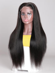 5x5 HD Glueless Bleached Knots Straight Lace Wig 150% Density 100% Human Hair Wigs