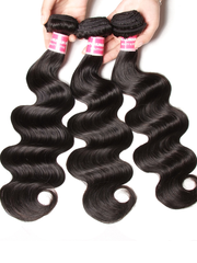 Hair 3 Bundles Brazilian Body Wave With T Part Lace Closure
