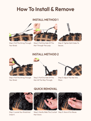 Feather Crochet Human Hair Black Water Wave Micro Ring Loop Hook & Slay