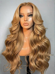 7x5 Bye-Bye Knots Wig With Drawstring Pre-Cut Glueless Lace Honey Blonde Body Wave Wig