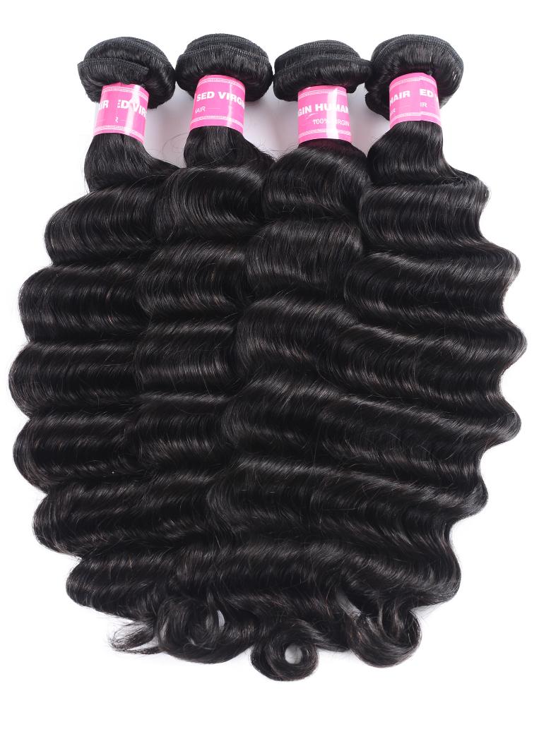 Hair 4pcs Loose Deep Wave Virgin Human Hair Weft