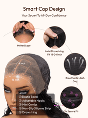 HD Real Scalp? Wig 13x4 Invisible Lace Frontal Loose Wave with Face Framing Curtain Bangs