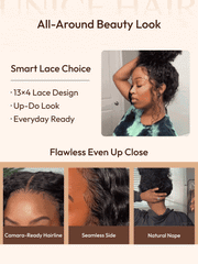 13x4 Pre Everything? Pre-Cut HD & Transparent Lace Front Water Wave Drawstring Wig With Baby Hair
