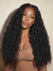 Defined Deep Wave Bye-Bye Knots? 7x5 Lace Natural Black Wig with Invisi Drawstring