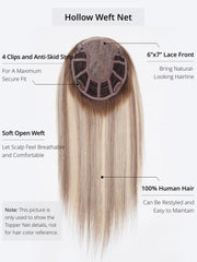 Hair Topper Brown To Blonde Human Hair Lace Front Clip In