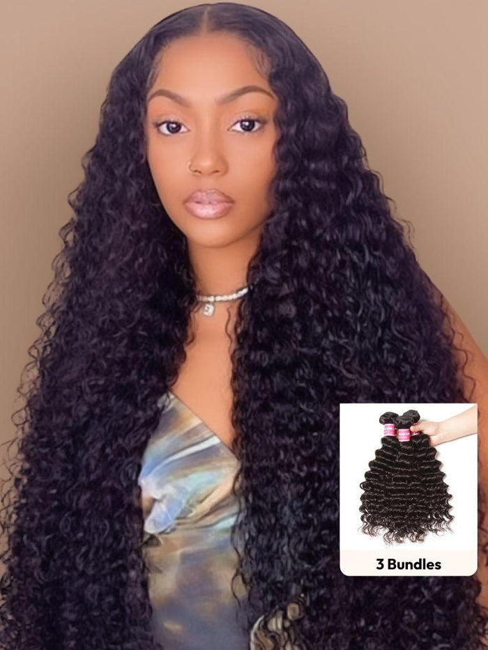 Petaluxe Deep Wave Malaysian Remy Hair 3 Bundles Deal Free Fast Shipping