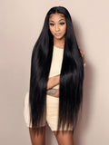 Petaluxe 38 Inch Extra Long Bussdown Straight Undetectable HD 13x4 Lace Front Human Hair Wig
