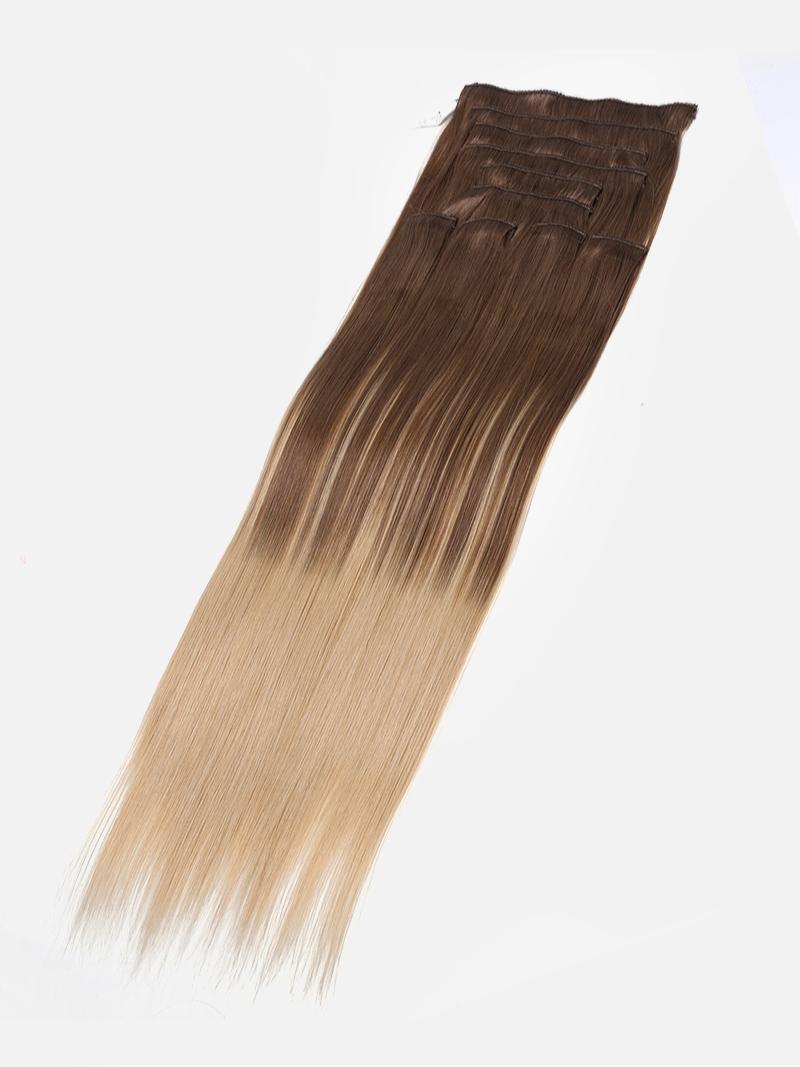 Ash Blonde & Strawberry Blonde Ombre Human Hair Clip In Extension