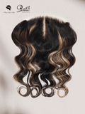 Petaluxe Black With Blonde Highlights Body Wave Replaceable Lace Closure For Magic Lace Wig