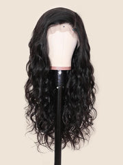 Classic 13x4 Long Body Wave 100% Human Hair Natural Black Lace Front Wig Pre Plucked