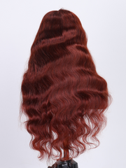 Bye Bye Knots Wig 7x5 Glueless Lace Reddish Brown Body Wave Bleached Knots Wig