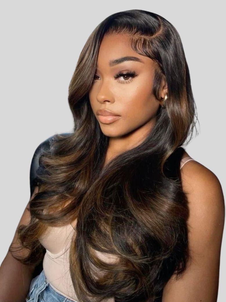 From 22'' 13x4 Pre-Everything Espresso Brown With Highlights Loose Wave Wig