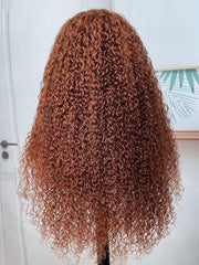 13x4 Lace Frontal Auburn Brown Jerry Curly Pre-Everything Wig