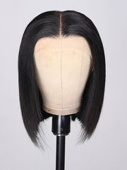 Hair Short Blunt Cut Bob Closure Wigs Super Soft