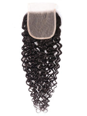 Natural Color Brown Balayage Jerry Curly 4x4 Free Part Lace Closure