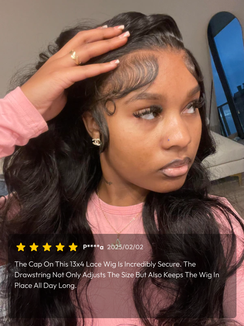 HD Real Scalp? Wig 13x4 Invisible Lace Frontal Bouncy Body Wave Black Wig