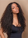 Petaluxe 200% Density 13x4 Larger Lace Frontal Curly Hair Wigs Pre Plucked 100% Human Hair