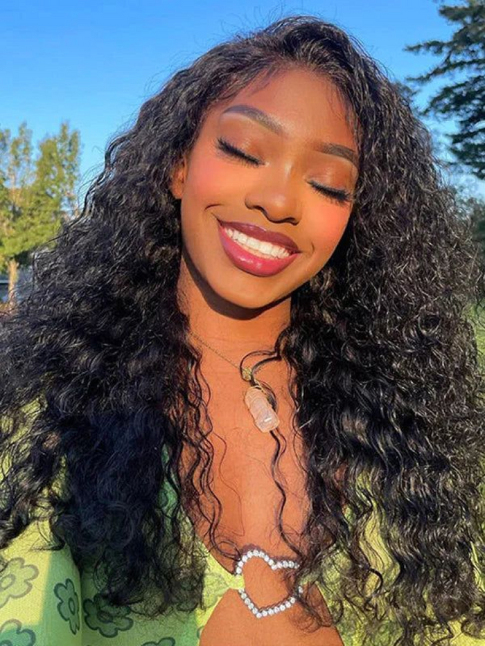 Petaluxe HD 5x5 Pre Cut Undetectable Lace Put On And Go Jerry Curly Black Air Wig