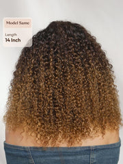 7x5 Bye Bye Slip? Lace Dark Brown to Golden Caramel Ombre Curly Glueless Wig with Invisi Drawstring