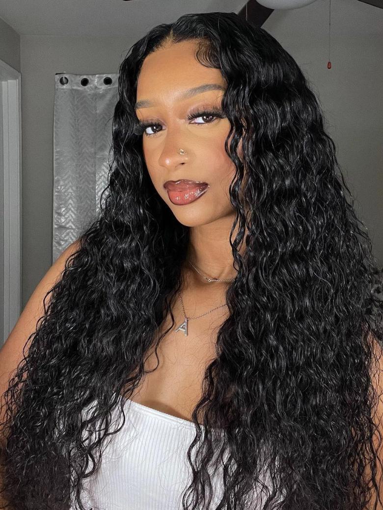 Put On And Go Glueless Lace Wig 250% Thick Density Body Wave & Water Wave Wig