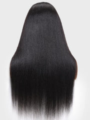 13x6 Lace Frontal Black Yaki Straight Pre-Everything Wig With 4C Curly Baby Hair