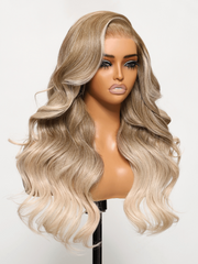 22 Inch Bye-Bye Knots Wig 7x5 Lace Light Brown to Blonde Ombre Loose Wave Wig