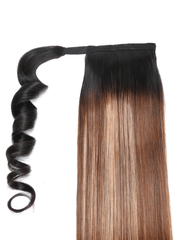 1B/412 Brown Ombre Clip In Straight Ponytail Extension