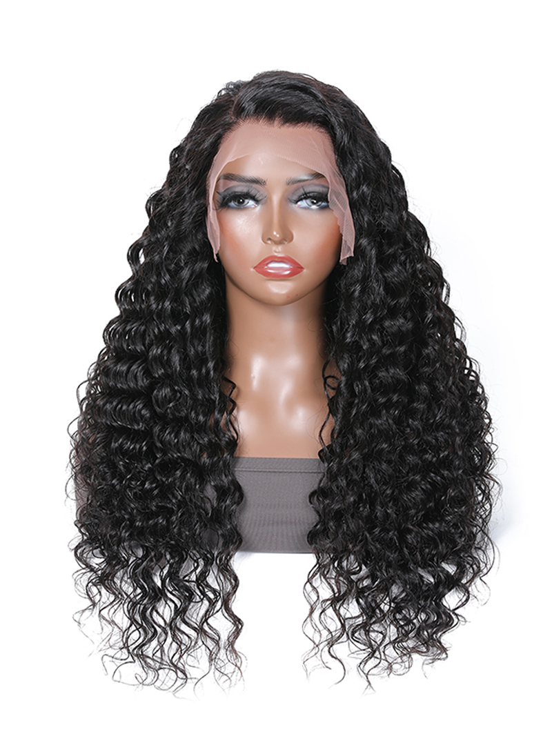 Hair Bouncy Deep Wave 13x4 Lace Frontal 150% Density Human Hair Wig