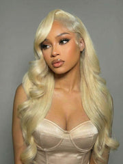 Full Lace 100% Handmade Blond Body Wave & Straight Pre Plucked Human Hair Wigs