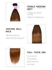 4 Bundles Balayage Ombre Straight Human Hair With Lace Closure #1B/30 Ombre Balayage Human Hair