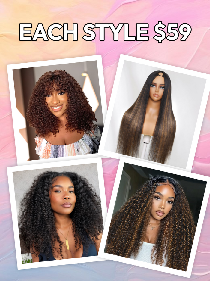 Petaluxe [$59-$93] 7x5 byebye knots Pre-Bleached Pre-Plucked Lace Wigs/ Real Scalp V Part Wig 150%-Density