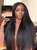 Petaluxe 4C Kinky Edges 13x4 Transparent Melted Lace Front Kinky Straight Wig
