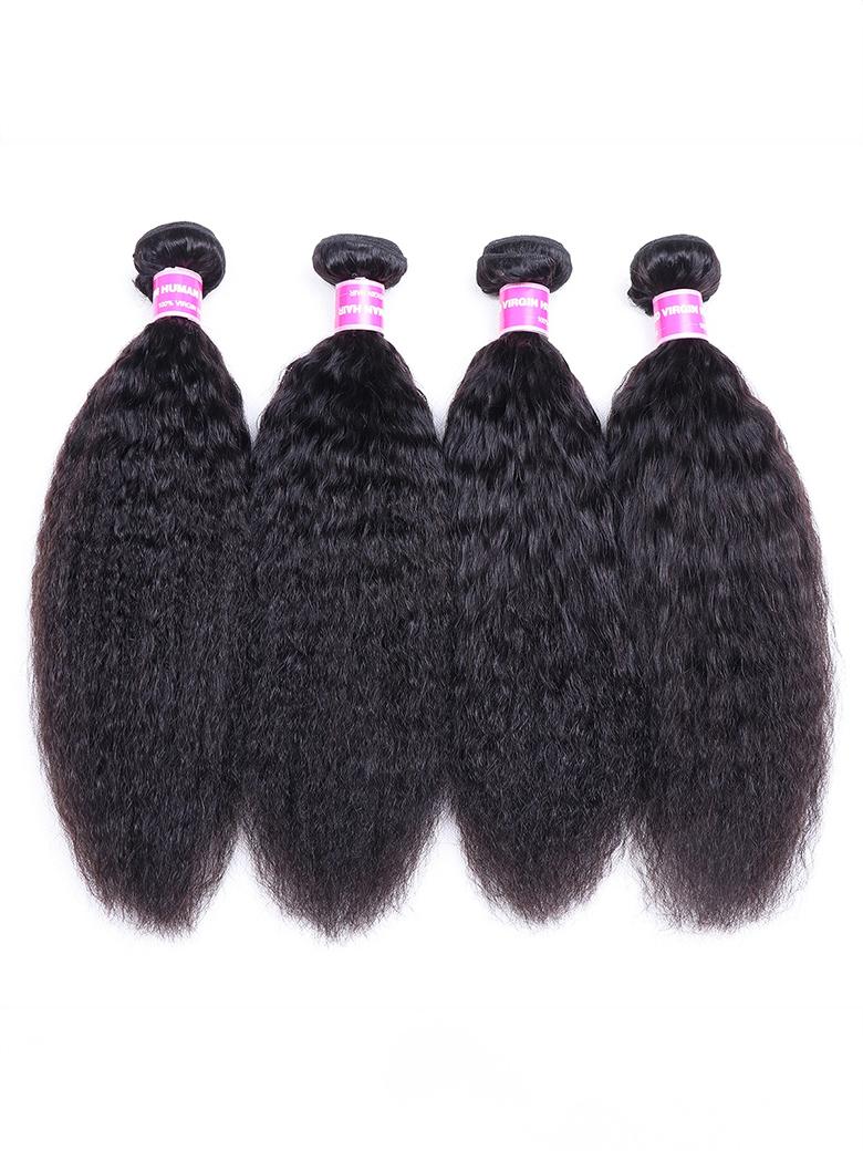 4Pcs Kinky Straight Remy Human Hair Bundles