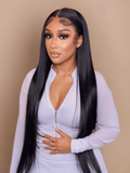 Petaluxe Breathable 360 Lace Wig Pre Plucked Straight Human Hair Wig Natural Hairline