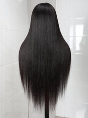 40 Inch Body Wave HD Invisible Glueless Lace Front Human Hair Wigs 13x4 Natural Color Pre Plucked