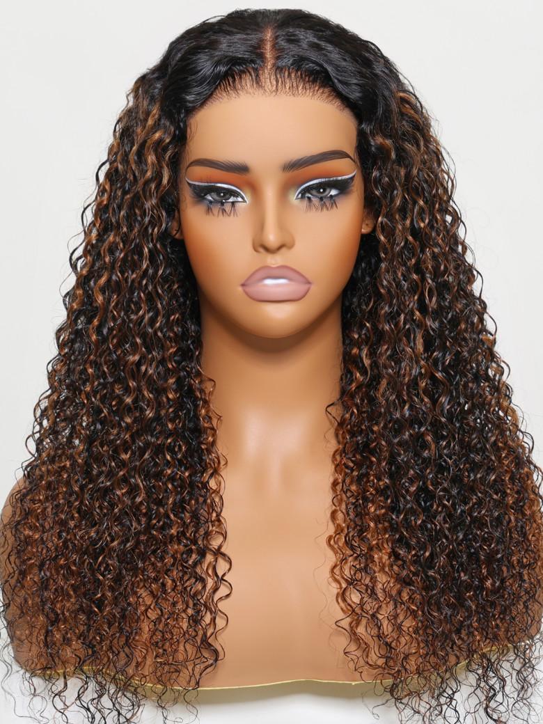 Bye-Bye Knots Wig 7x5 Lace Balayage Highlights Jerry Curly Wig
