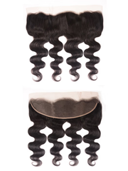 13x4 Lace Frontal With Body Wave Human Hair Bundle For Frontal Ponytail Style