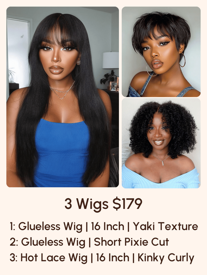Petaluxe 3 Wigs $179 for 16" Hot Lace Wig and Glueless Wig