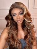 Petaluxe [From 22"] 6x4.5 Pre-Cut Lace Put On And Go Honey Blonde Water Wave Air Wig with Baby Hair 150% Density