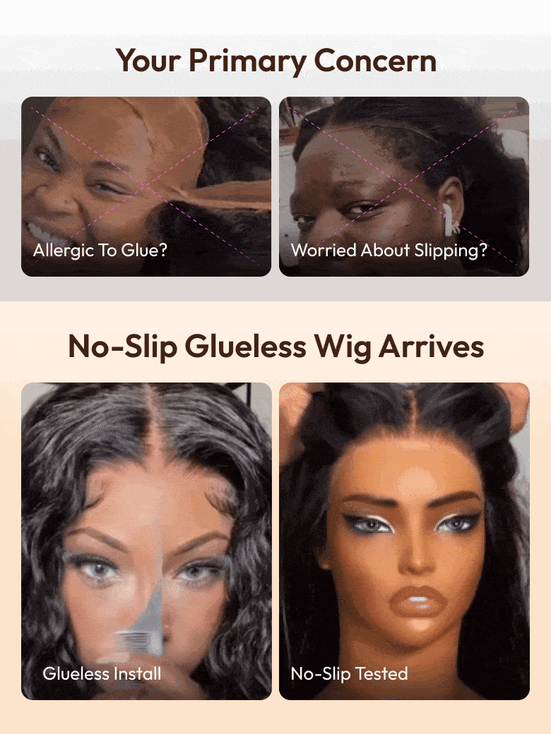 7x5 Bye-Bye Knots? & 13x4 HD Lace Pull & Go Glueless Water Wave With Secure Silicone Strips and Drawstring With Baby Hair