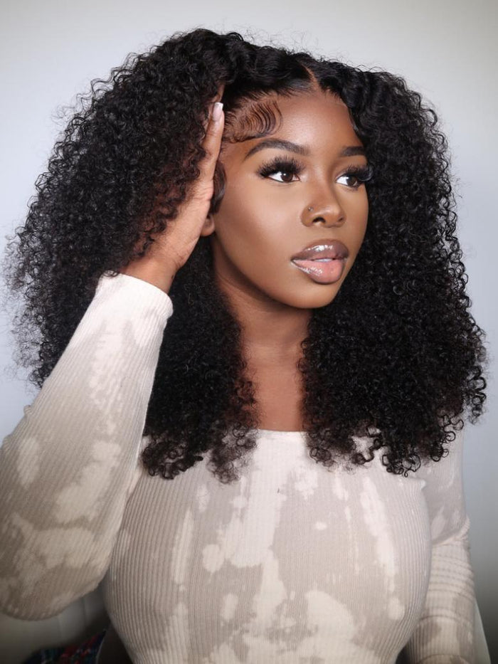 [From 22"] Petaluxe Glueless U Part Kinky Curly Put On And Go Wig For Beginners