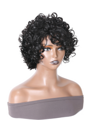 Bouncy Curl Short Curly Soft & Smooth Pixie Cut with Bangs Glueless Wig