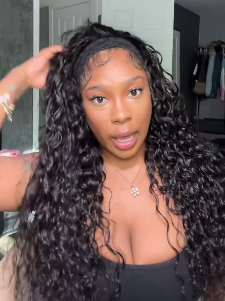 HookFit™ Headband Wig Water Wave Glueless for Healthcare Workers | Comfortable, Secure, and Effortless All-Day Wear for Busy Shifts
