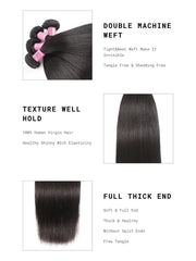 Hair Icenu Series 4pcs Brazilian Straight Virgin Hair With Lace Closure