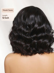 Bye-Bye Slip? 6X4 Glueless Lace "C" Side Part Layered Blowout Bob 220% High Density Drawstring Wig For Beginners