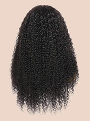 HD 5x5 Pre Cut Undetectable Lace Put On And Go Curly Black Air Wig