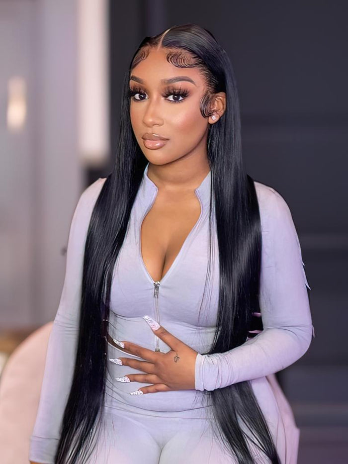 [VIP Exclusive] Petaluxe 360 Lace Frontal Natural Black Realistic Straight Wig Super Affordable Free Style Wig