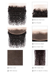 Hair 3 Bundles Deep Wave Hair Weft With 13x4 Lace Frontal