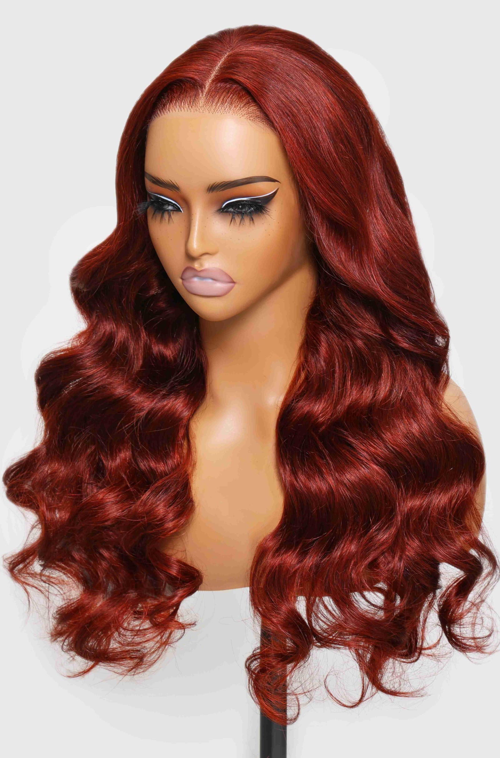 BOGO | Bye Bye Knots Wig 7x5 Glueless Lace Reddish Brown Body Wave Bleached Knots Wig